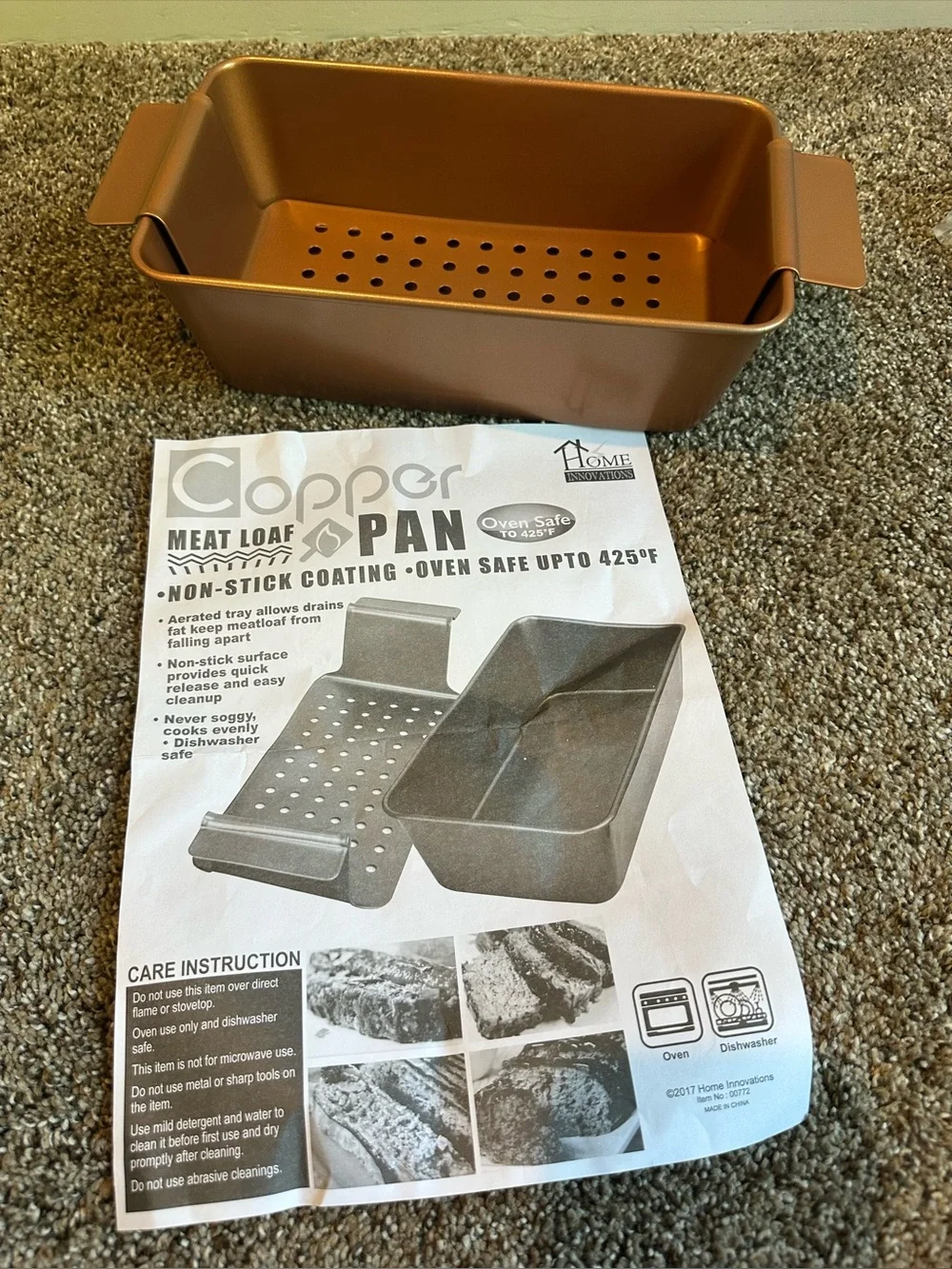 Copper Meatloaf Pan New